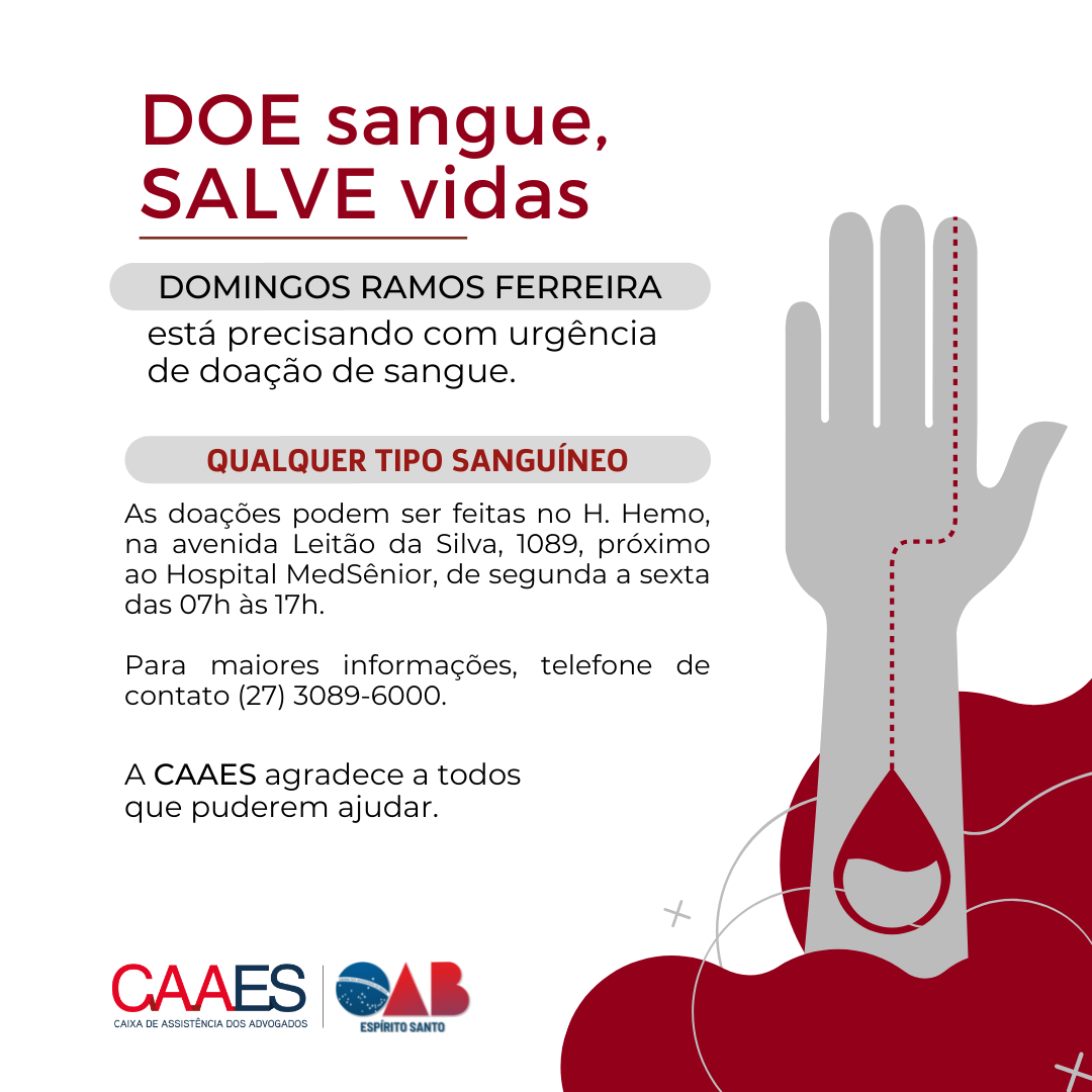Corrente de solidariedade: pedido de doação de sangue