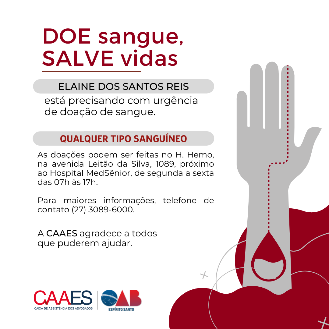 Corrente de solidariedade: pedido de doação de sangue