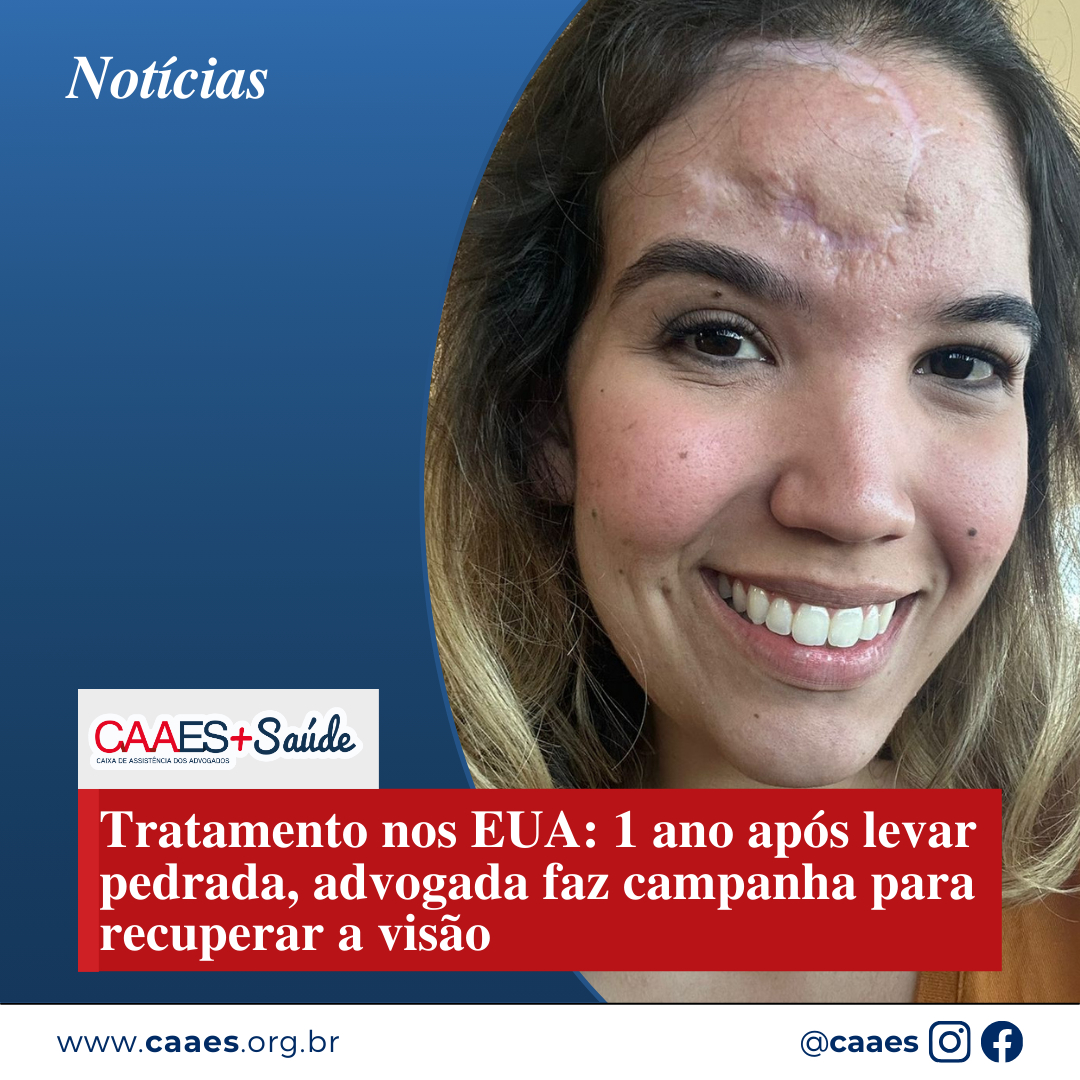 Tratamento nos EUA: 1 ano após levar pedrada, advogada faz campanha para recuperar a visão 