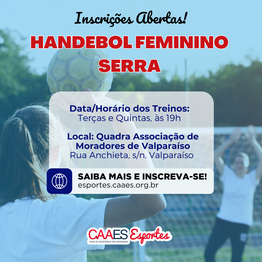 Inscrições abertas para a turma de handebol feminino na Serra