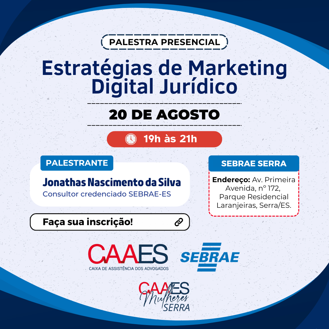 Inscrições abertas para a palestra