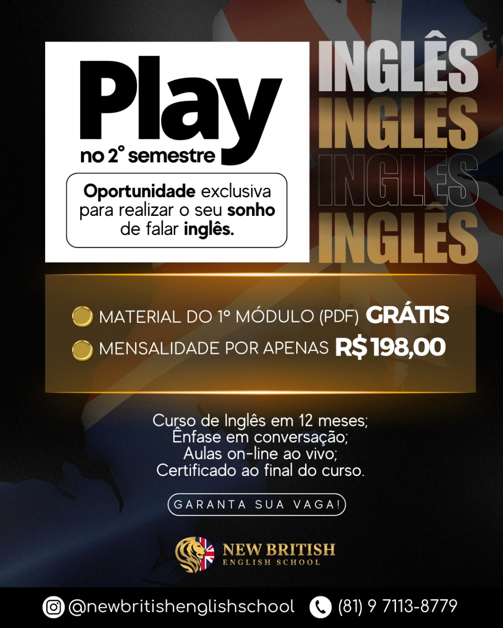 Inglês on-line com desconto para a advocacia: Aprenda inglês com a New British School