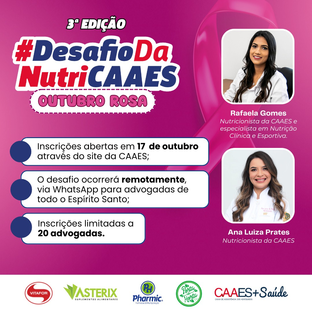 Edição Outubro Rosa: Inscrições para o 3º Desafio da Nutri Abertas na Próxima Quinta-feira (17/10)