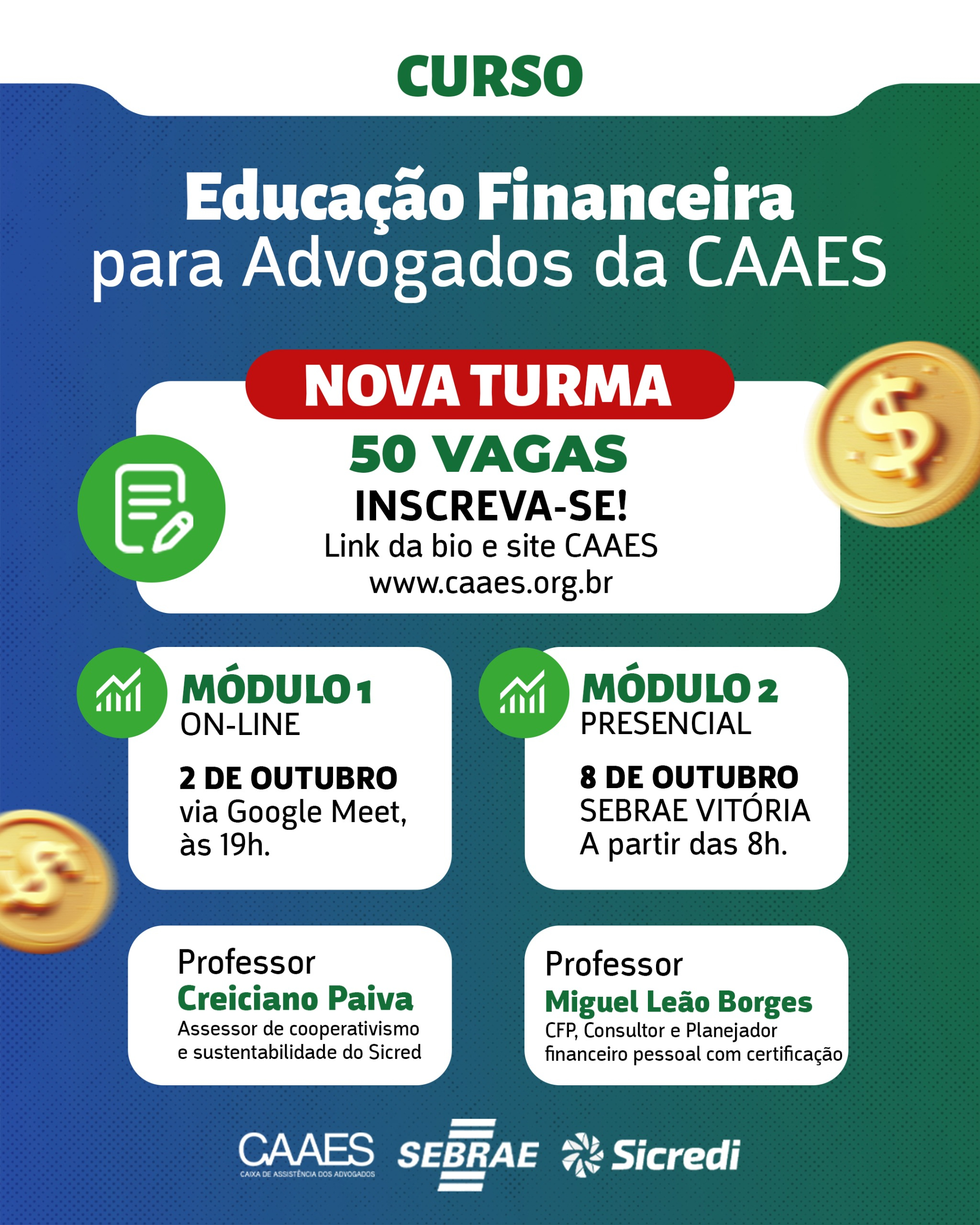 Curso de Educação Financeira: nova turma está com vagas abertas, inscreva-se!