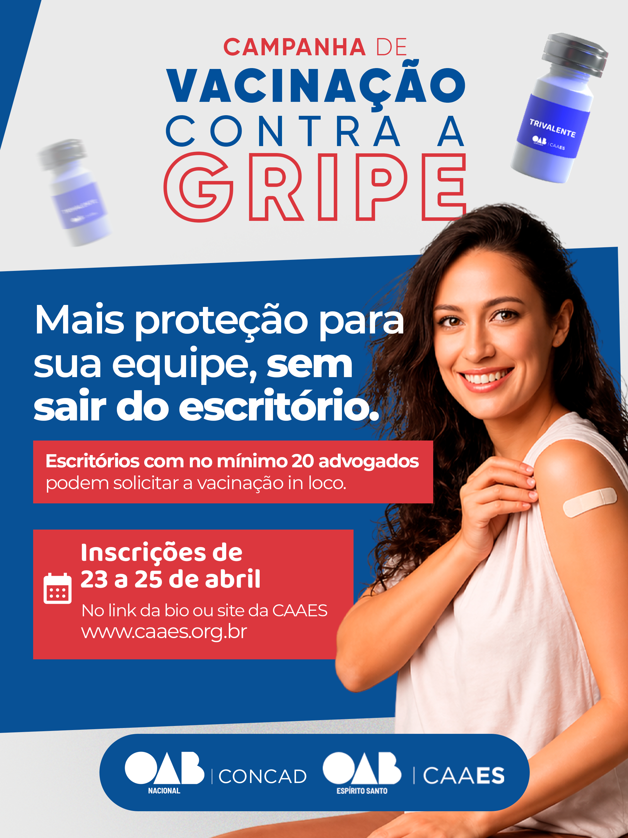 CAAES leva vacinação contra a gripe a escritórios de advocacia