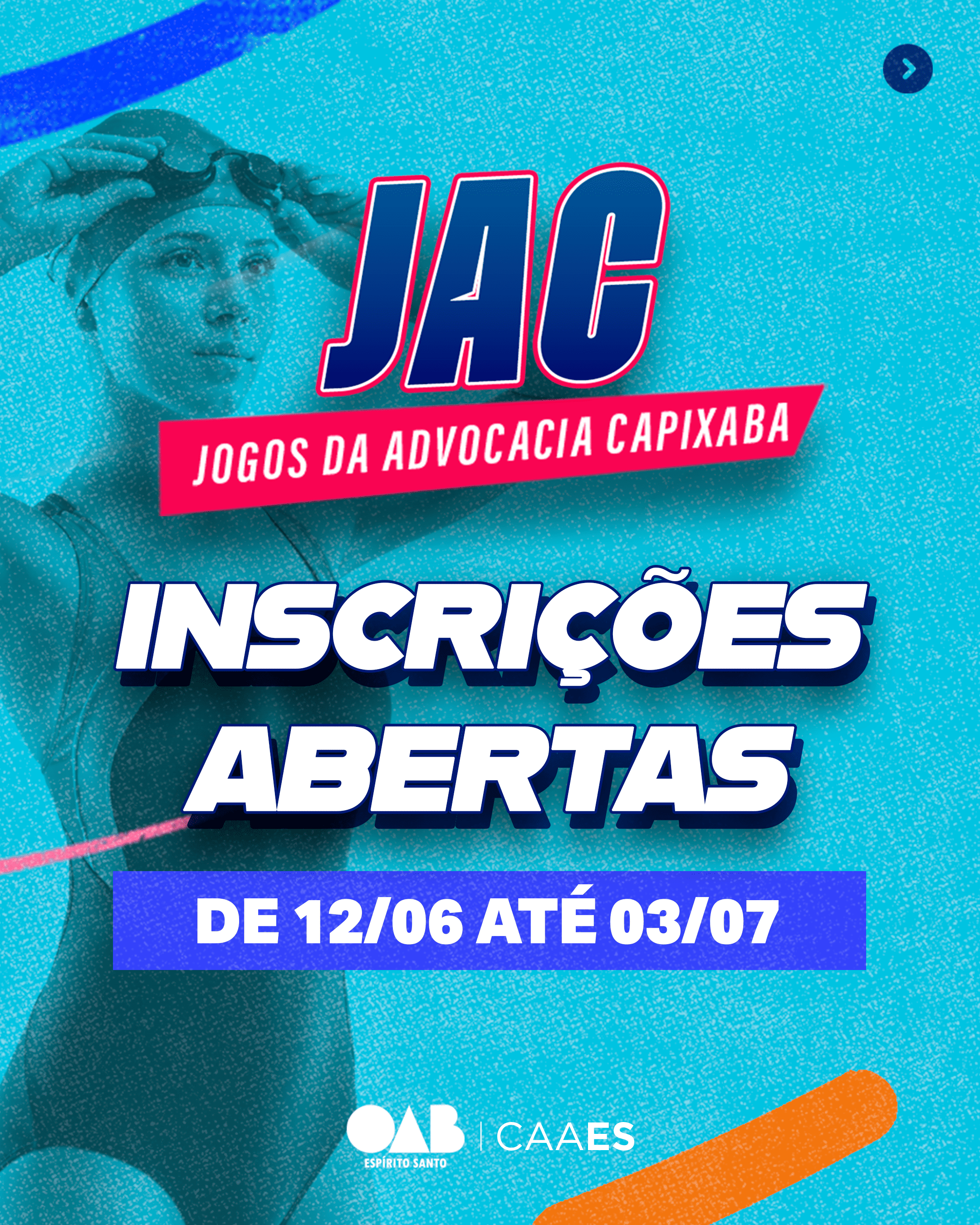Inscrições abertas para o JAC 2026: maior evento esportivo da advocacia capixaba!
