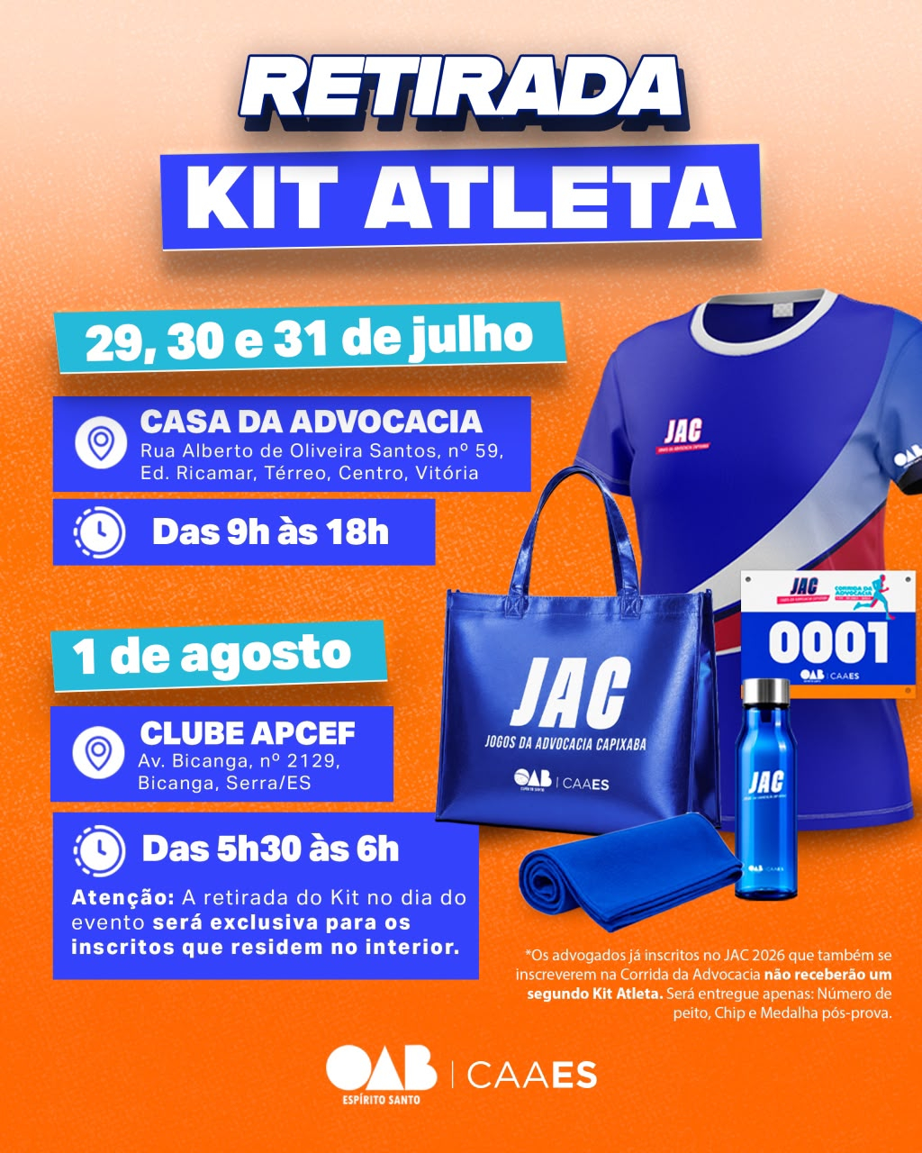 Tudo pronto para a Corrida da Advocacia: veja como retirar seu kit