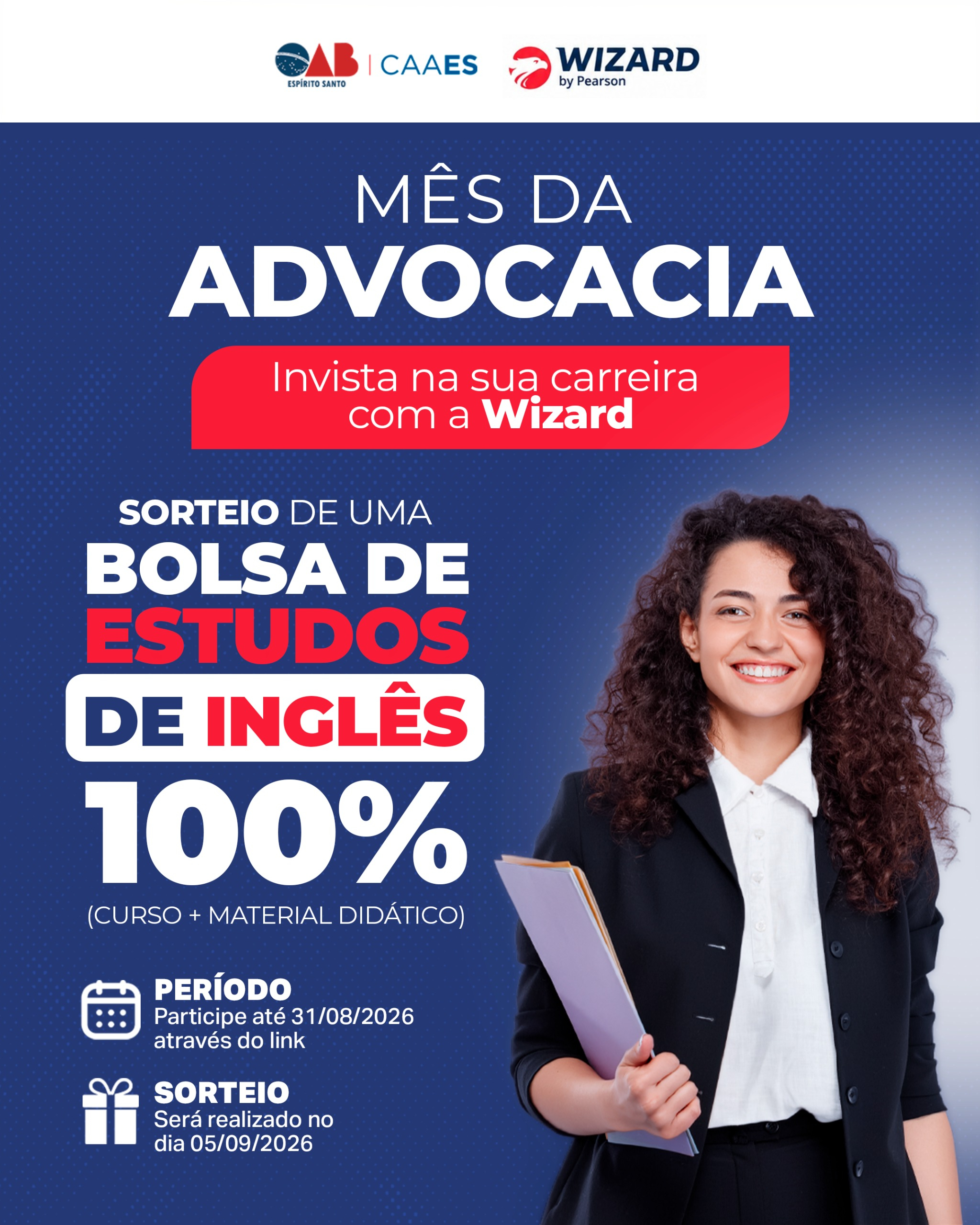 CAAES sorteia bolsa de estudos de inglês em parceria com a Wizard
