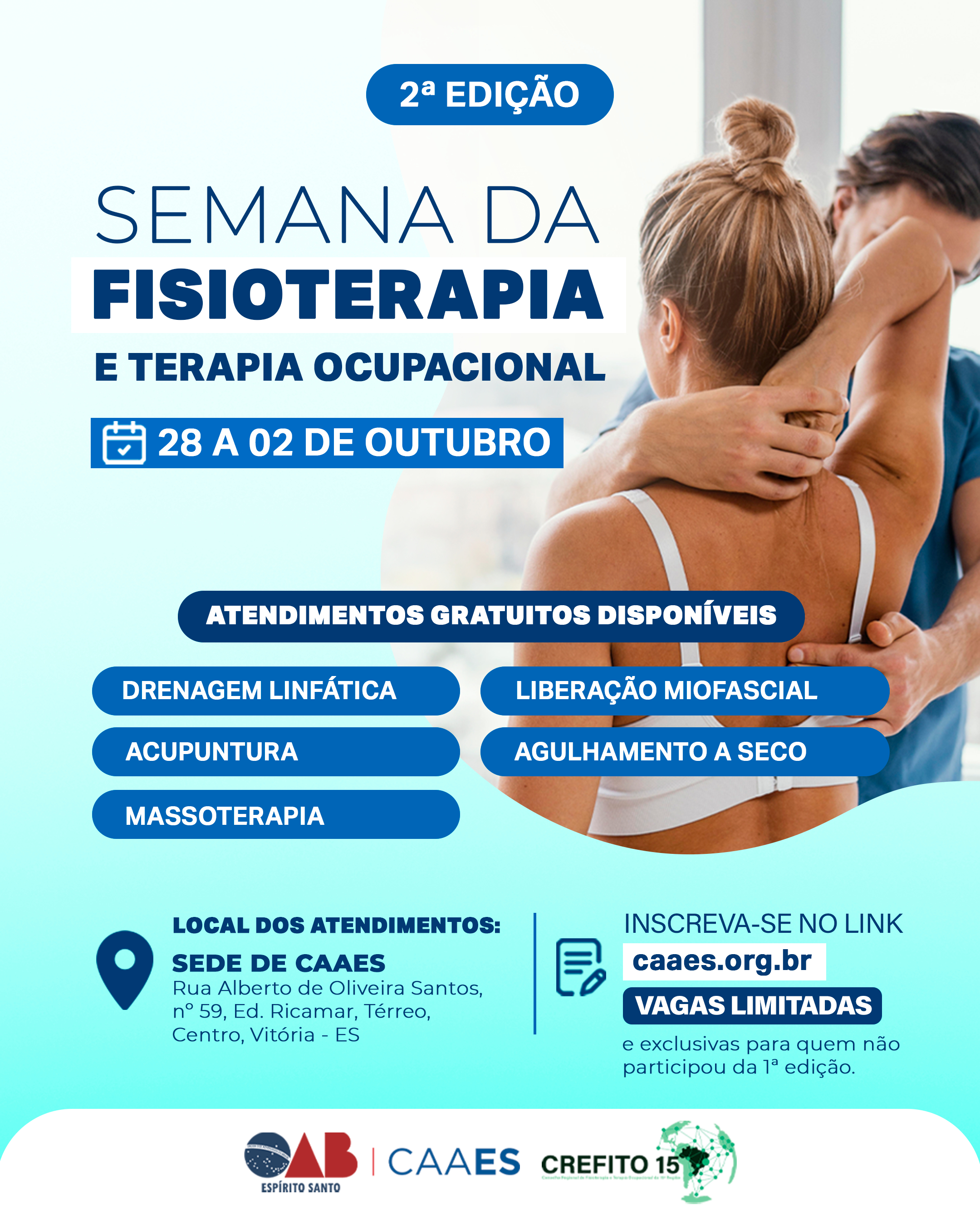 CAAES realiza 2ª edição da Semana de Fisioterapia e Terapia Ocupacional com atendimentos gratuitos