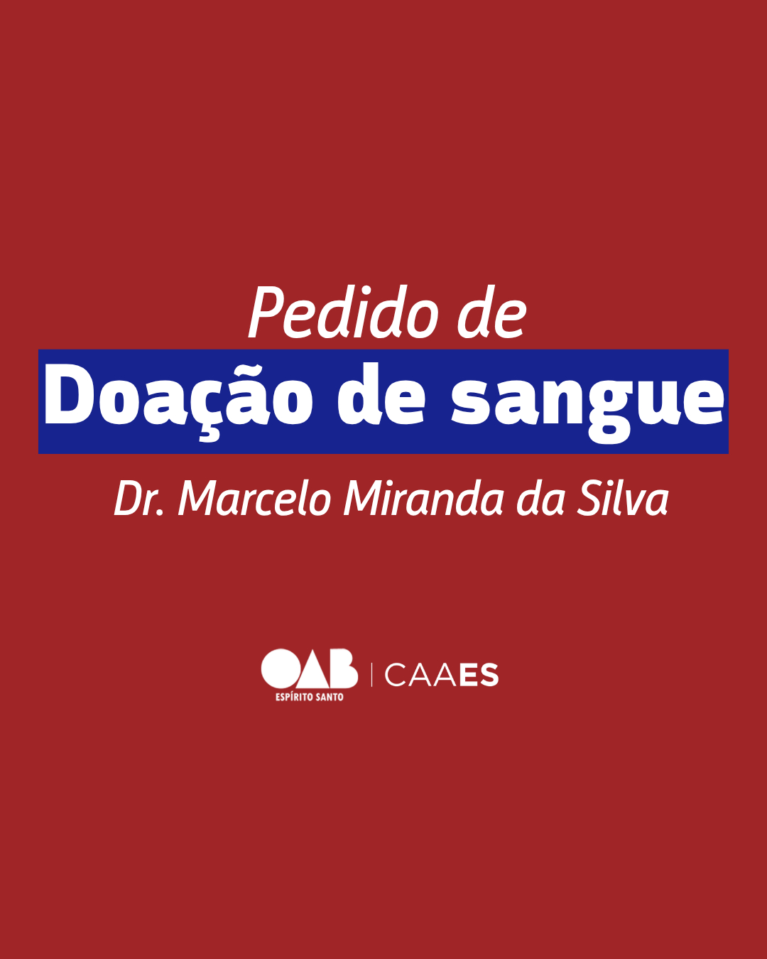Pedido de doação de sangue